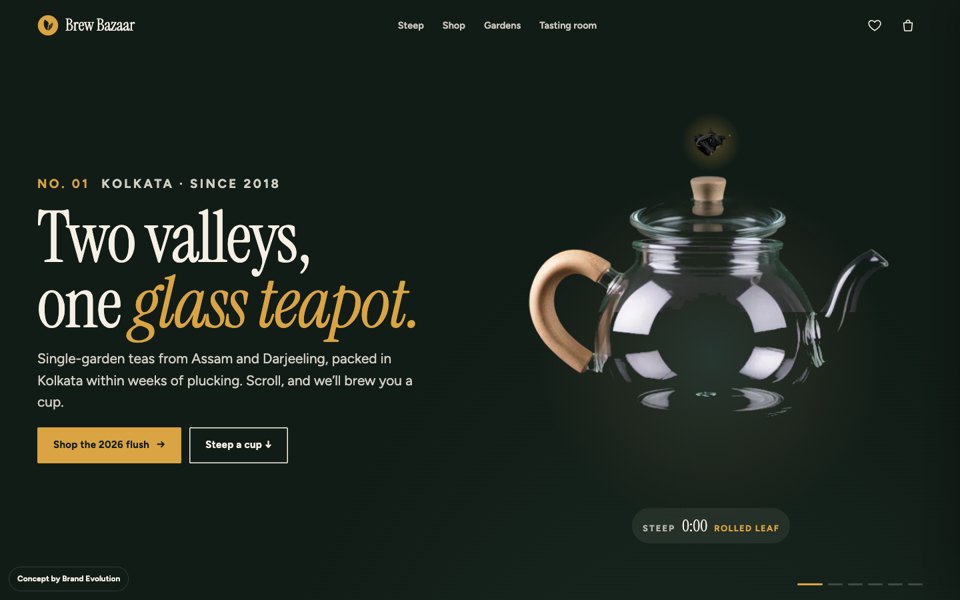 Brew Bazaar concept homepage