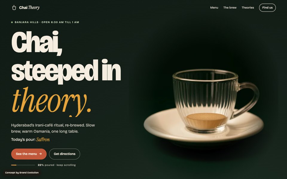 Chai Theory concept homepage