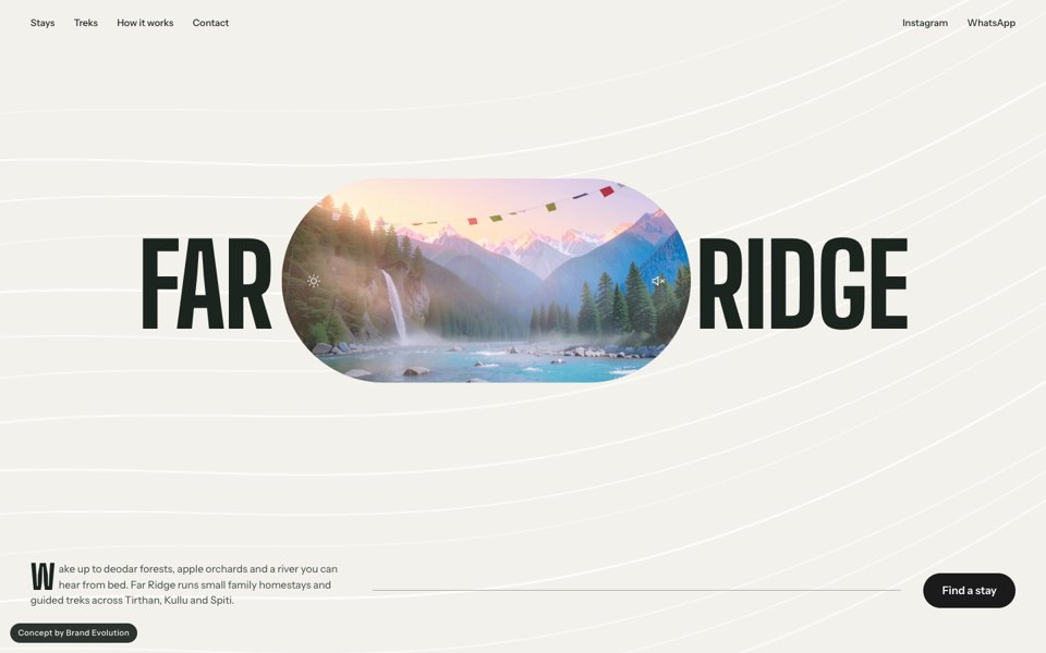Far Ridge concept homepage