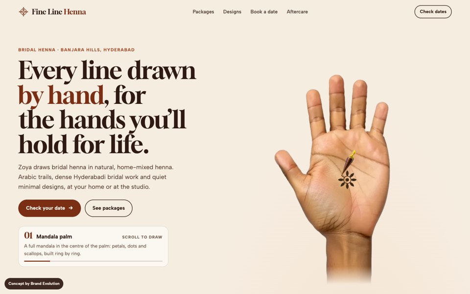Fine Line Henna concept homepage