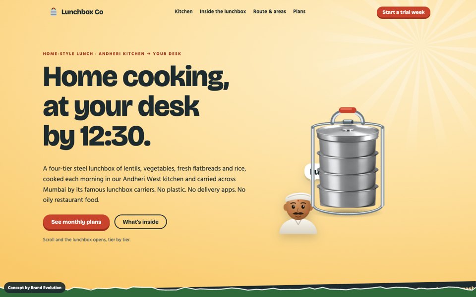Lunchbox Co concept homepage