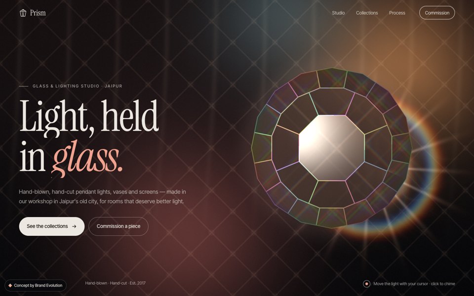 Prism Studio concept homepage